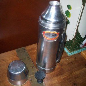 Vintage Uno-Vac Quart Stainless Steel Unbreakable Vacuum Metal large Thermos